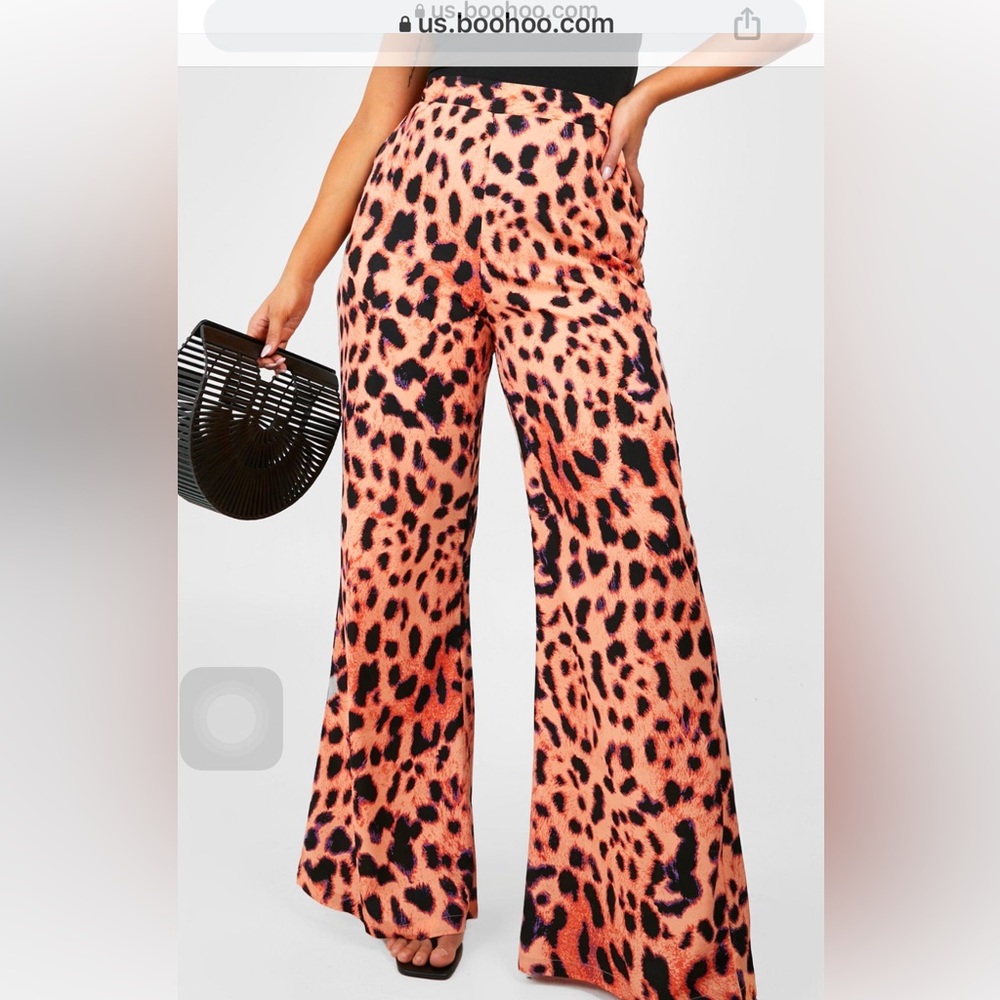 Leopard wide leg pants
